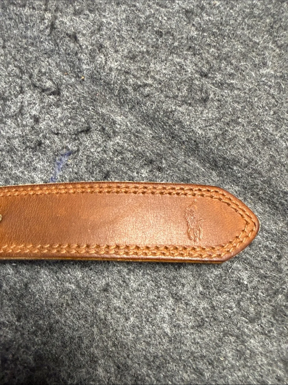 Polo by Ralph Lauren Brown Leather Belt with Brass Buckle